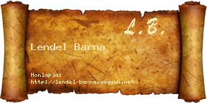 Lendel Barna névjegykártya